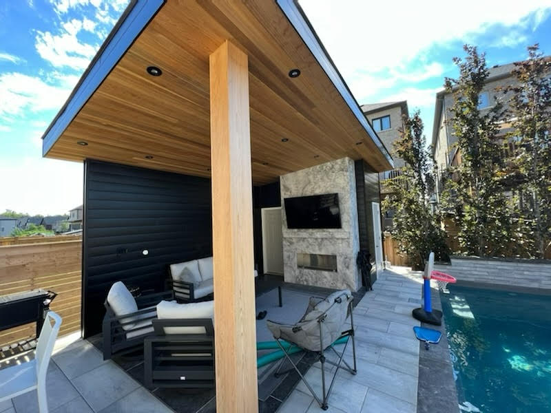 Northwood custom pool house build 2