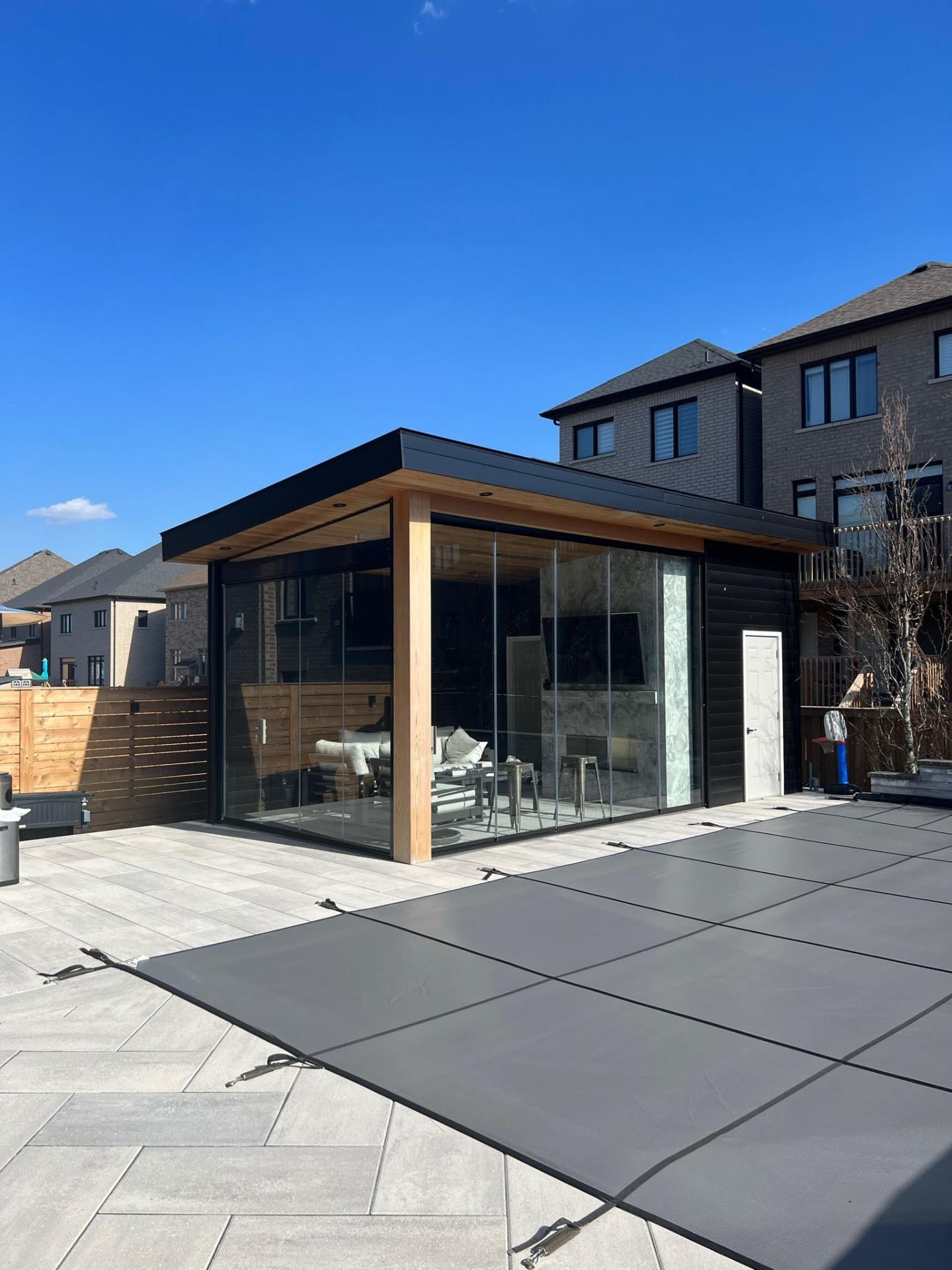 Northwood custom pool house build 3