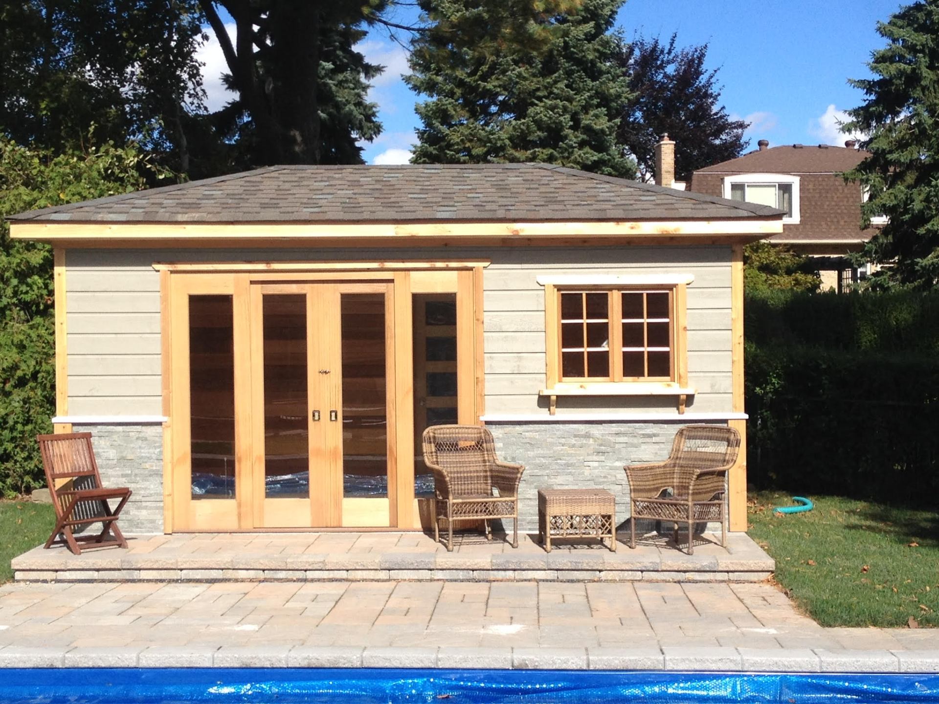 Northwood custom pool house build 4